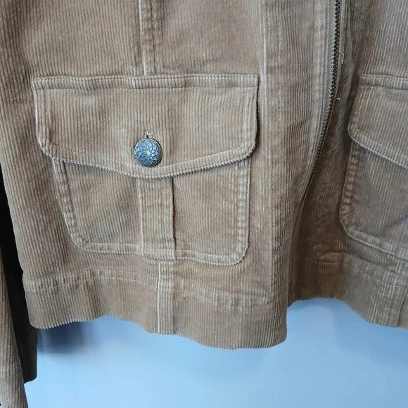Sahalie women's size S tan corduroy zip up jacket with pockets - Picture 5 of 8